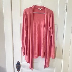 ZENANA OUTFITTERS Open Front Pink Cardigan Women's Size Large